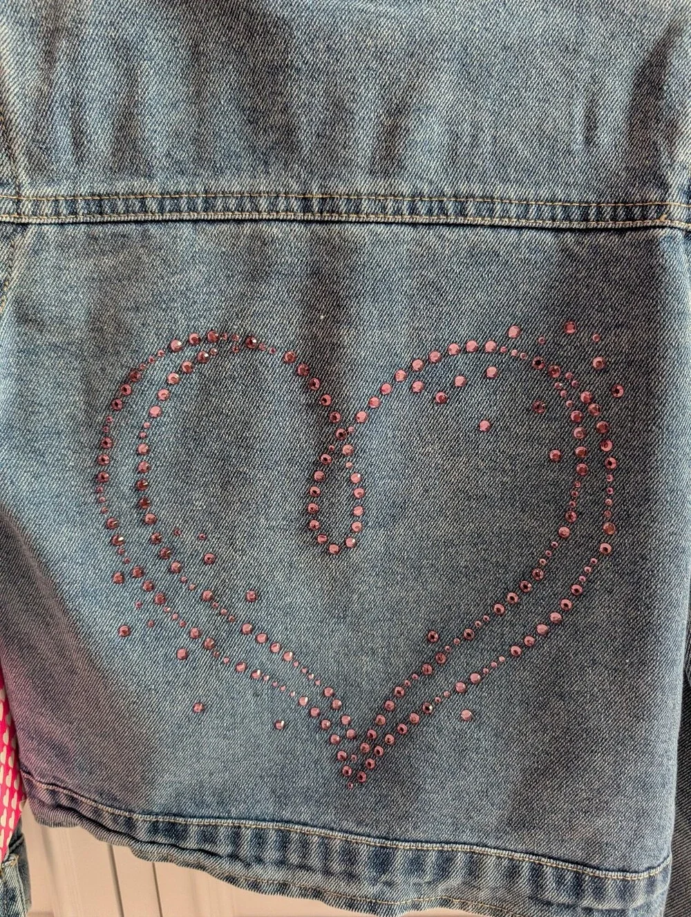 Young Hearts Jean Jacket with Heart Rhinestone Accents Size Girls 5 NWT